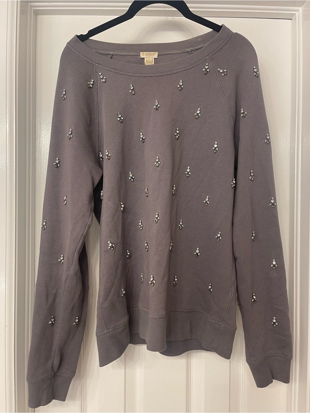 Embellished J Crew Sweatshirt - Gray